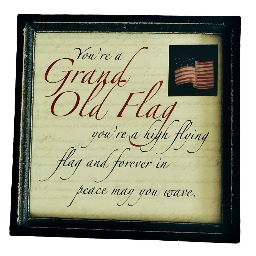 Grand Old Flag 3D Table or Wall Patriotic Picture Home Decor with Lyrics